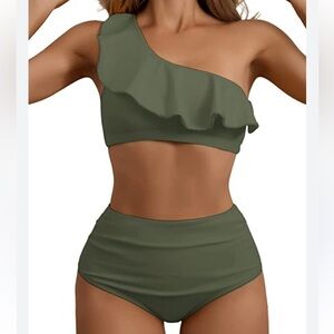 Vimpunec two piece olive green swim suit